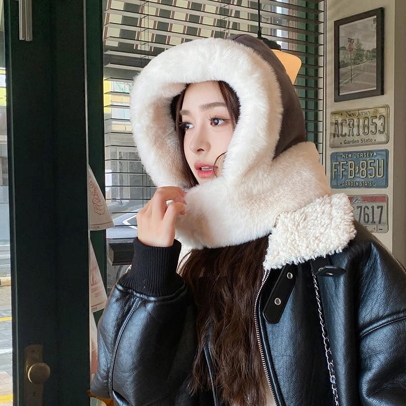 

Зимняя утолщенная замшевая шапка-балаклава для мужчин и женщин, теплая уличная шапка для России, горнолыжная, холодная, ветрозащитная, пушистая меховая шапка