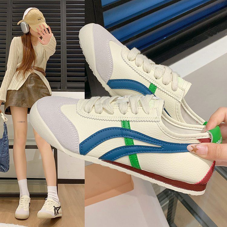 Lace-up flat white shoes women's autumn new casual shoes board shoes student sports shoes women