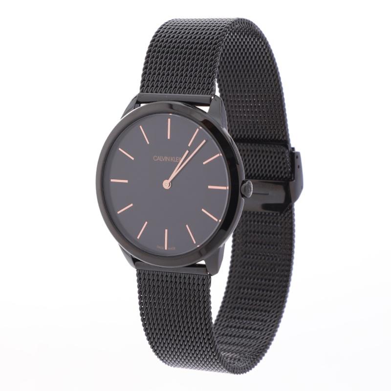 Calvin Klein Uhr Quarzuhrwerk Edelstahlarmband 35mm schwarzes Zifferblatt gleicher Stil für Männer und Frauen 30 Meter wasserdicht K3M22421