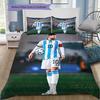 Lionel Messi Argentina N.10 Set Biancheria da Letto 3 Pezzi per Stadio Senza Federe Piumone Lavabile Microfibra Ventilatore di Calcio Camera da Letto Adolescente Set Copripiumone
