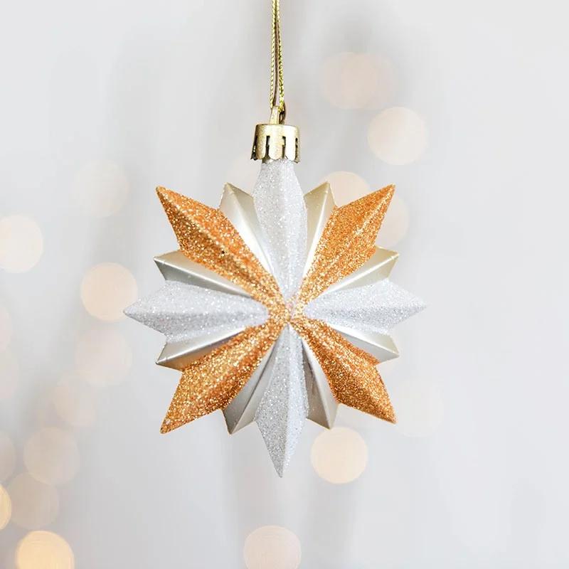 3PCS Wood Wooden Five-Pointed Star Christmas Home Decor Wreaths Xmas Hanging Decoration Party Supplies Party Wedding Decor