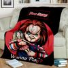 1PC Custom Name Chucky's Playful Invitation Flannel Blanket Versatile, All-season Throw Suitable for the Living Room, Bedroom, Camping, Travel, and Gi