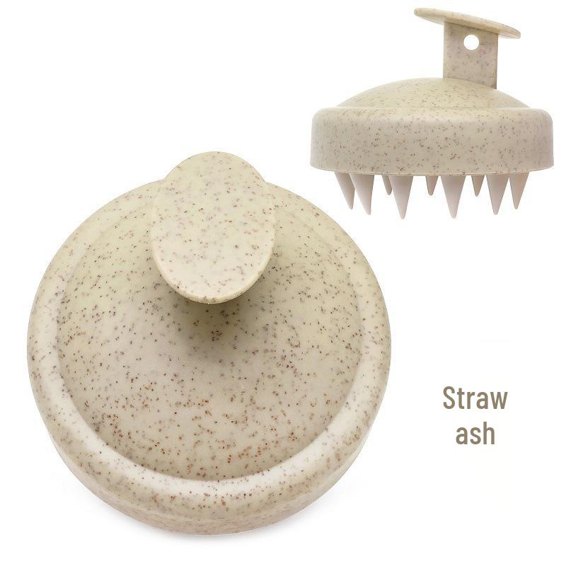Eco-Friendly Wheat Straw Scalp Massager: Soft Rubber Shampoo Brush for Men & Women