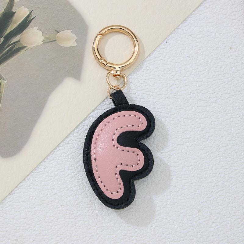 PU-Leder Bonbonfarbe A bis Z Initialen Schlüsselanhänger für Damen Einfach Mode Rucksack Telefonanhänger Autoschlüsselanhänger Schmuck Geschenke