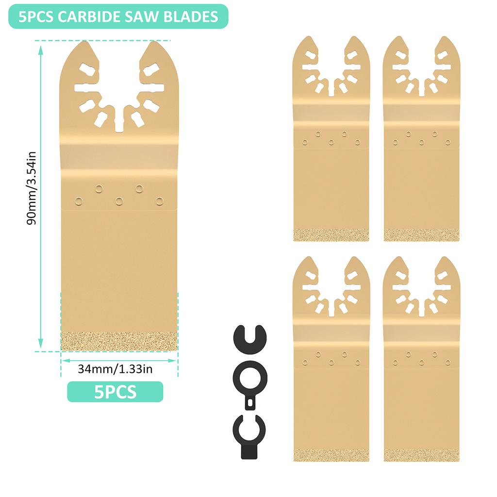 Oscillating Tool Saw Blades Starlock Carbide/Diamond Renovator Trimmer Saw Multi-tool Saw Blade Semicircular Triangle Saw Blade