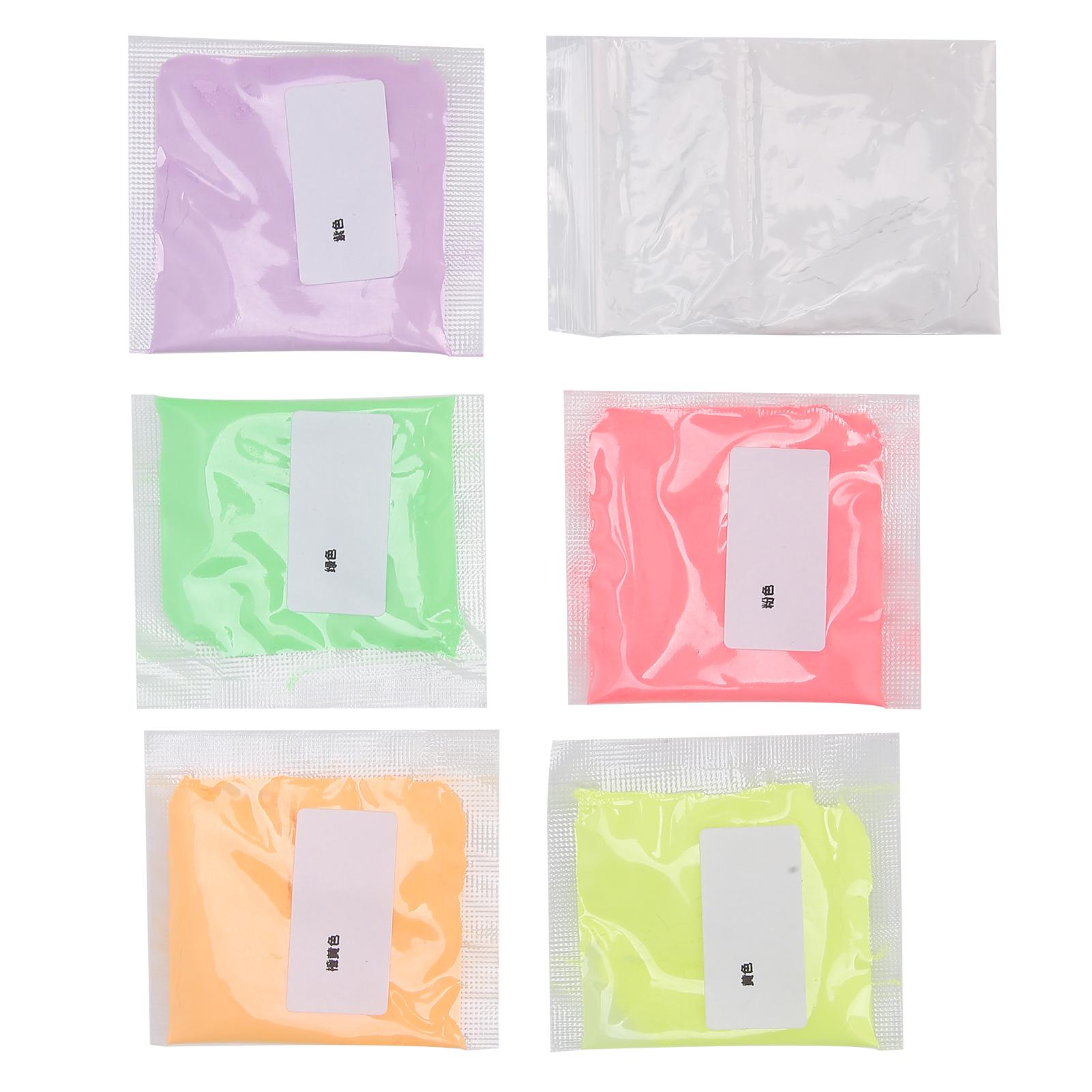 

6 шт. Долговечный флуоресцентный порошок DIY Глиттер для ногтей Нейл-арт Светящийся порошок Аксессуар