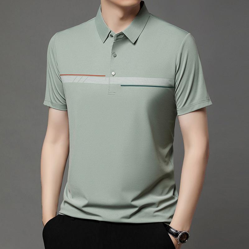 Polo tričko Pohodlné Prodyšné Chladivé Pánské Top Límec Krátký Rukáv Ležérní Tričko