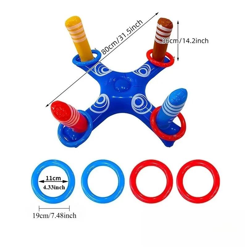 Inflatable Basketball Hoop Pool Floats Toy Set Floating Cross Ring Toss Toys for Outdoor Beach Fun SummerSwimming Pool Floating