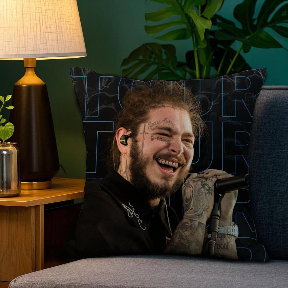 P-Post M-Malone Pillow Case Sofa Living Room Bedroom Double-Sided Printing Square Cushion Nap Time Pillow Case