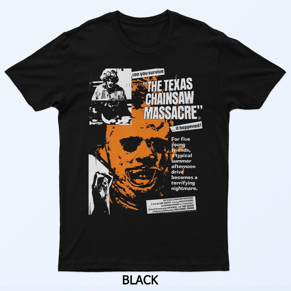 The Texas Chainsaw Massacre Headline Collage Horror T-Shirt