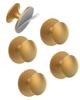 Set of 5 Gold Self-Adhesive Cabinet Knobs - No-Drill Peel-and-Stick Pulls for Kitchen Cabinets Drawers Refrigerators Dressers Easy Stick-On Furniture