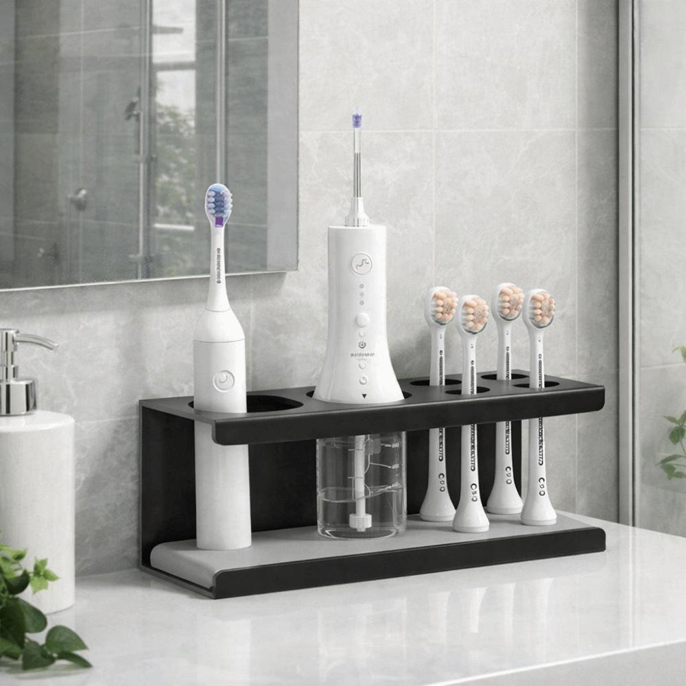 Large Capacity Toothbrush Toothpaste Holder Space Aluminum Makeup Brush Rack For Bathroom