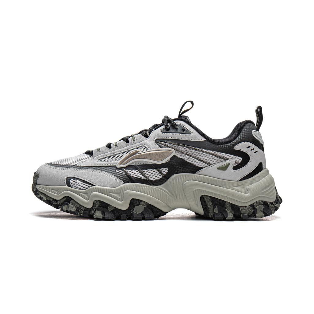 Li-Ning Versatile Retro Thick-Soled Fashion Sneakers Men Sneakers Gray Black AGLW007-3