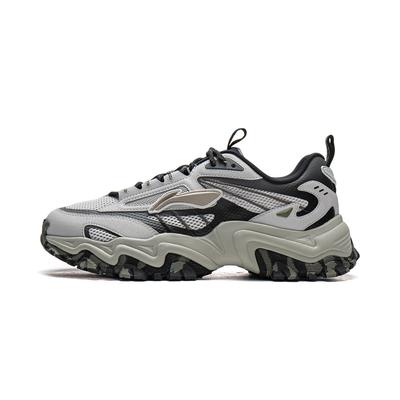 Li Ning Jornada Feliz Clássico e Versátil Resistente à Abrasão Aumenta Altura Cano Baixo Tênis Chunky Masculino AGLW007-3