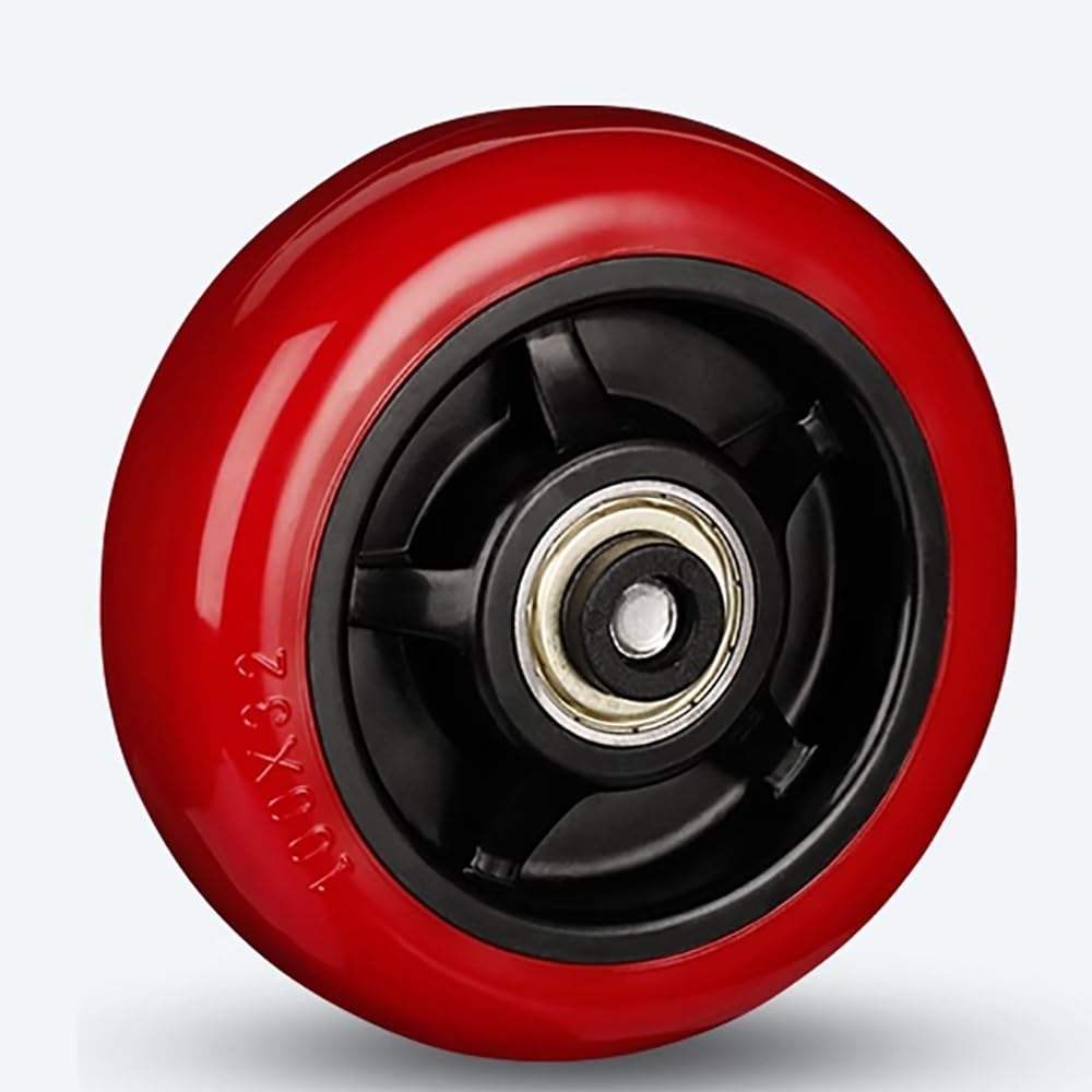 M16 Threaded Stem Swivel Caster, 3/4/5 Inch Heavy Duty Industrial Caster Wheels, Dual Locking Brake, Wear Resistant PU, Set of 4