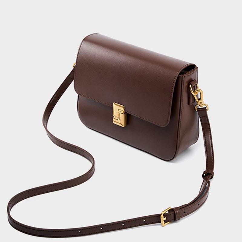 2025 Skórzana Damska Torba Crossbody Luksusowy Design Mała Kwadratowa Torebka Skóra Bydlęca Damska Torba na Ramię do Dojazdów Prezent dla Pań