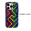 Neon Chevron Geometric Phone Case for IPhone 17AIR 16E 16 15 14 13 12 11 17 Pro Max Plus Double-layer Back Cover