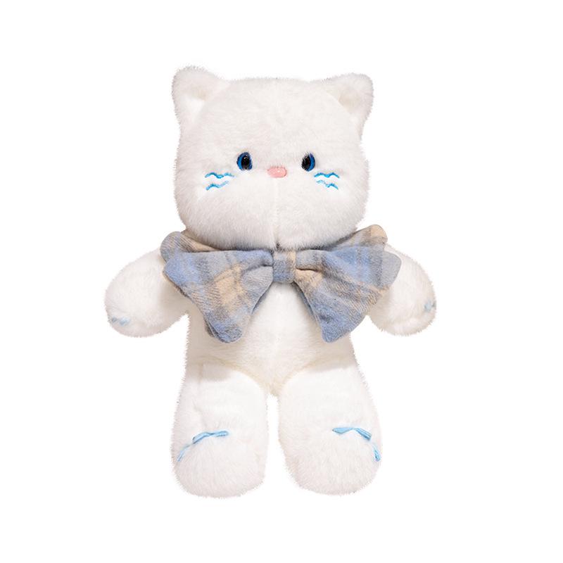 Adorable Bowknot Cat Plush Doll - Comforting Companion Toy for Girls
