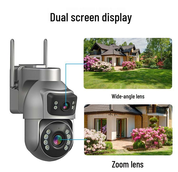 Binocular Solar-Powered Outdoor Camera with 36X Zoom, HD, and Mobile Remote PTZ Monitoring