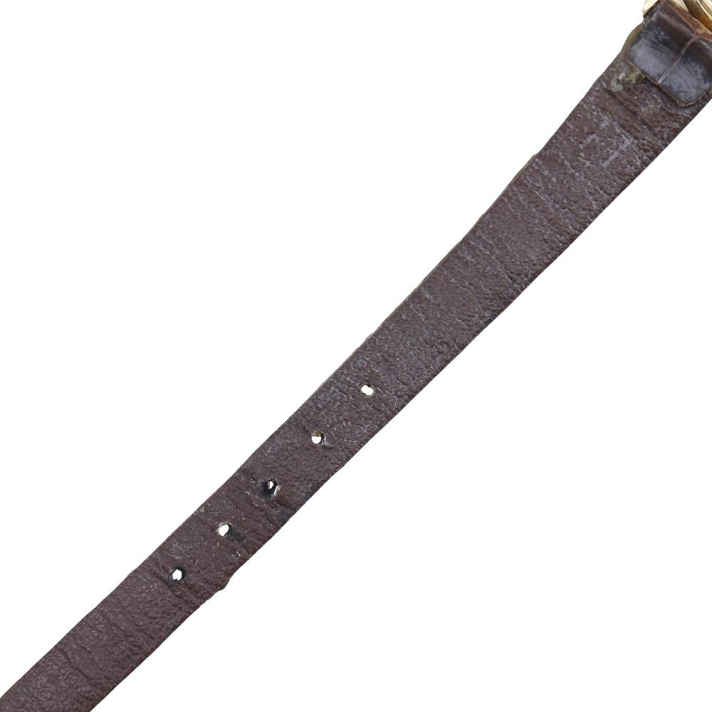 Omega Ceasuri Cal.244 Cadran Ivory Placat cu Aur/Piele Gravată Mecanism Manual Afișaj Analogic Femei Folosit