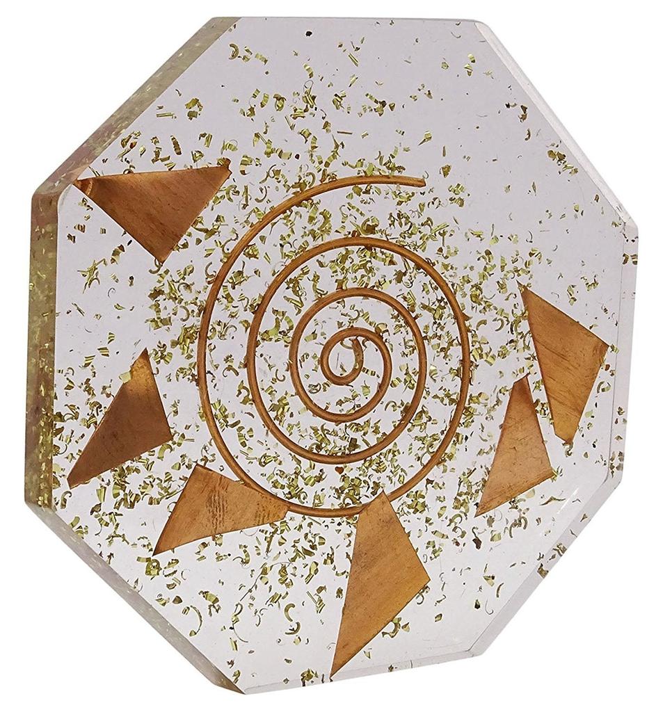 Harmonize Turquoise Faceted Hexagon Orgone Reiki Healing Crystal Symbol