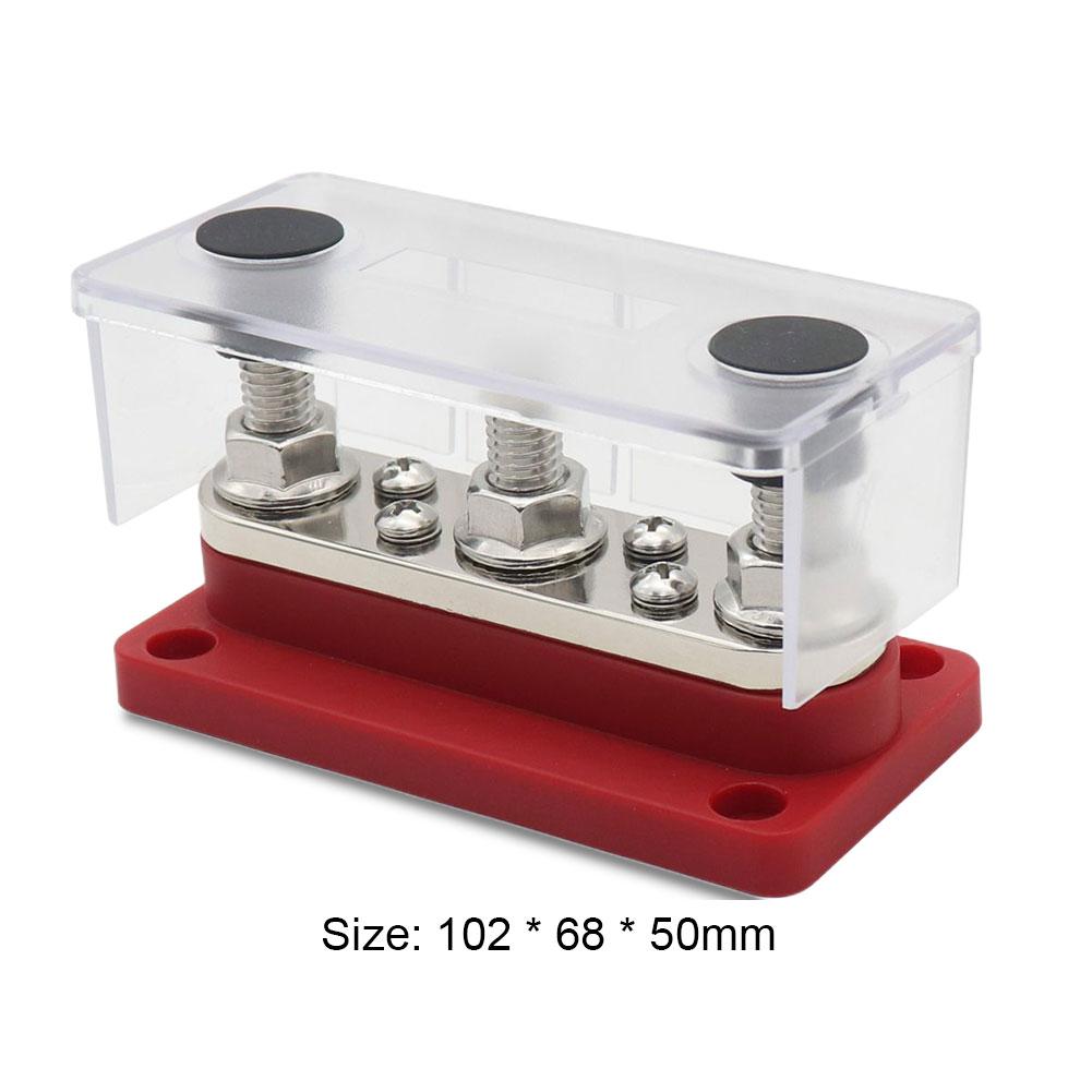 300A Bus Bar 48V Power Distribution Block 3/8 Studs Bus Bar Board 3+4 Way for RV Marine Boat for Vehicle Car Automobile Caravan