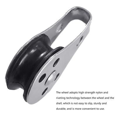 25mm Stainless Steel Pulley Single Wheel Load Bearing Swivel Lifting Rope Pulley for Blocks Rope Kayak Boats Accessory