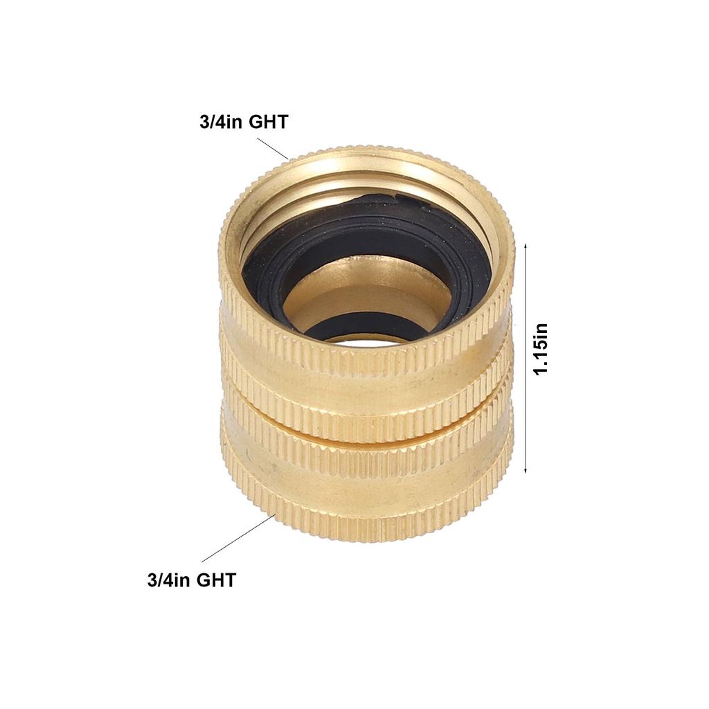 Garden Hose Connector 3/4in Double Male Female Thread Brass Water Pipe Adapter for Watering Equipment