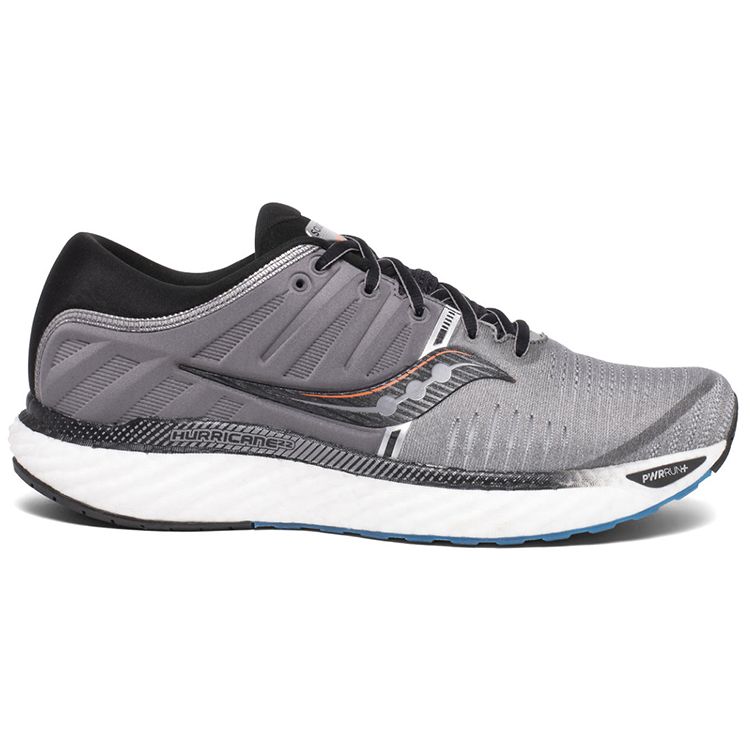 SAUCONY Hurricane 22 Stability Comfortable Mesh Cushioning Non-Slip Support Lightweight Low-Top Running Shoes Men Sneaker Gray Black S20544-25