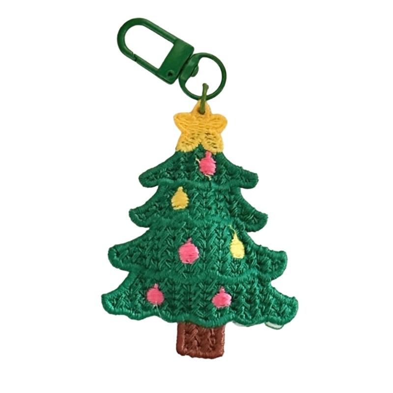 Festives Plush Decorations Chirstmas Tree Shape Hanging Weaving Pendants for Christmas Tree Keychain Backpack