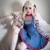 Adult Clown Costume Halloween Cosplay Scary Doll Maid Dress Set Stage