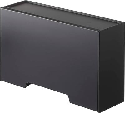 Yamazaki Two-Way Mask Storage Case Black W22 X D7.5-14 X H14 Cm Smart Flap Design Easy Refill 5444