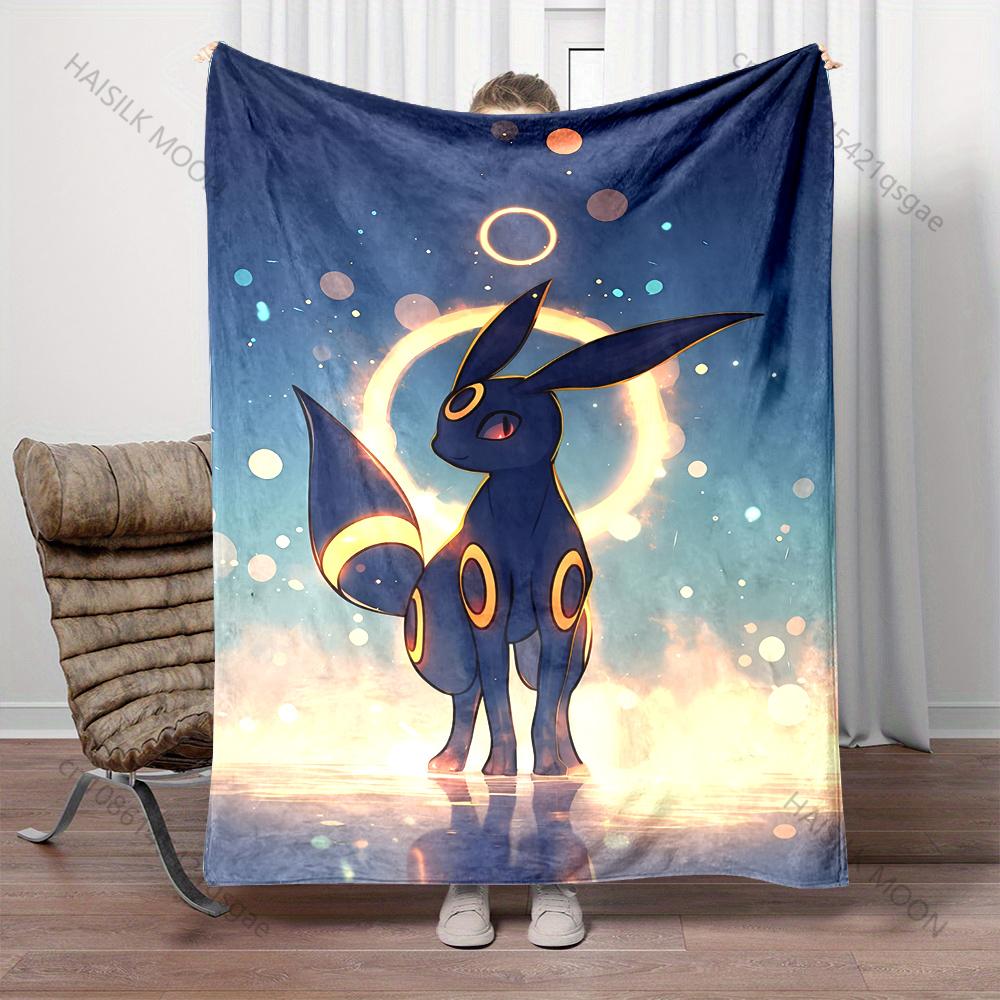 Multiple Sizes Pokemon Umbreon Printed Warm Soft Flannel Material Suitable for All Seasons Deluxe Gifts for Adults and Children