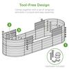4x2x2ft Outdoor Metal Raised Garden Bed Oval Deep Root Planter Box for Vegetables Flowers Herbs and Succulents w 101 Gallon Cci