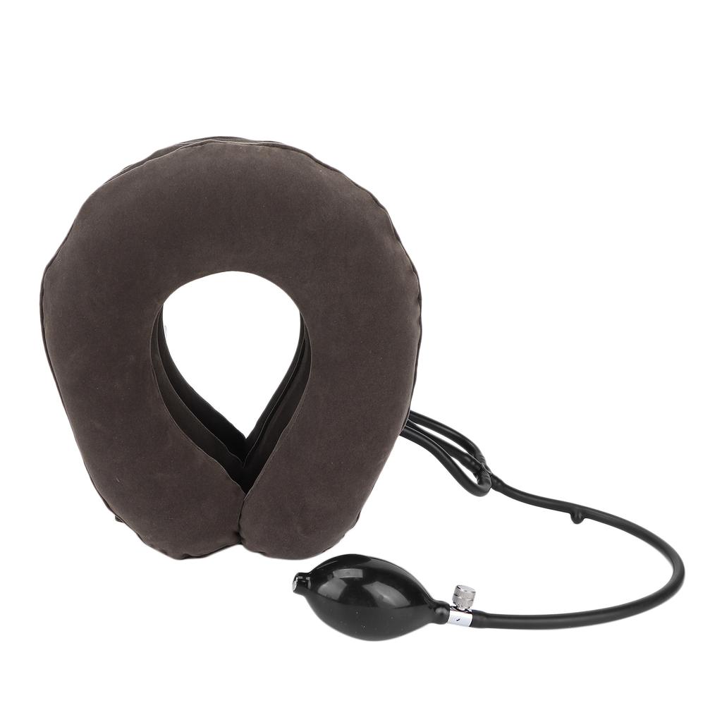 Household Inflatable Cervical Traction Device Pain Relief Neck Stretcher Support Brace Gray
