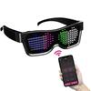 LED-Briller, Bluetooth App-styring LED-Display Smarte Briller USB Genopladelige DIY Sjove Briller til Fest, Klub, DJ, Halloween