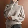 Suéter de cuadros de diamantes tridimensionales con cuello alto para mujer, diseño de otoño e invierno, sentido del ocio, prendas de punto de nicho