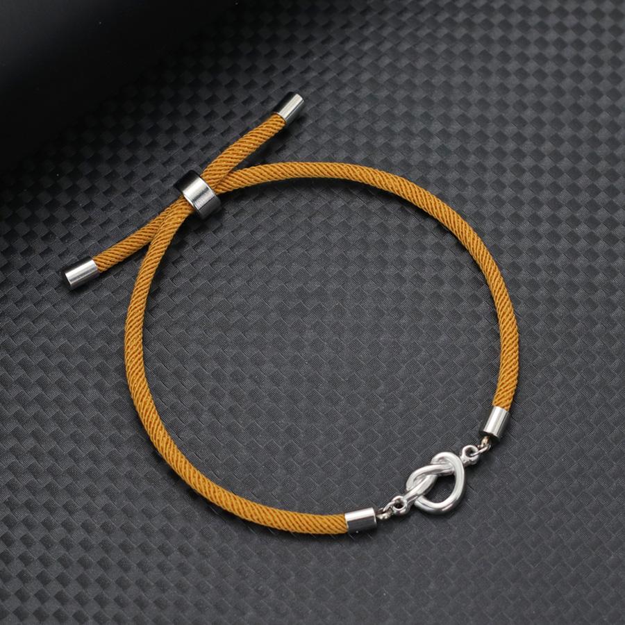 

Lucky Cord Chain Bracelet For Women Stainless Steel Heart Best Friend Braslet Perfect Gift For Her Leisure Versatile Accessories темно-жовтий колір