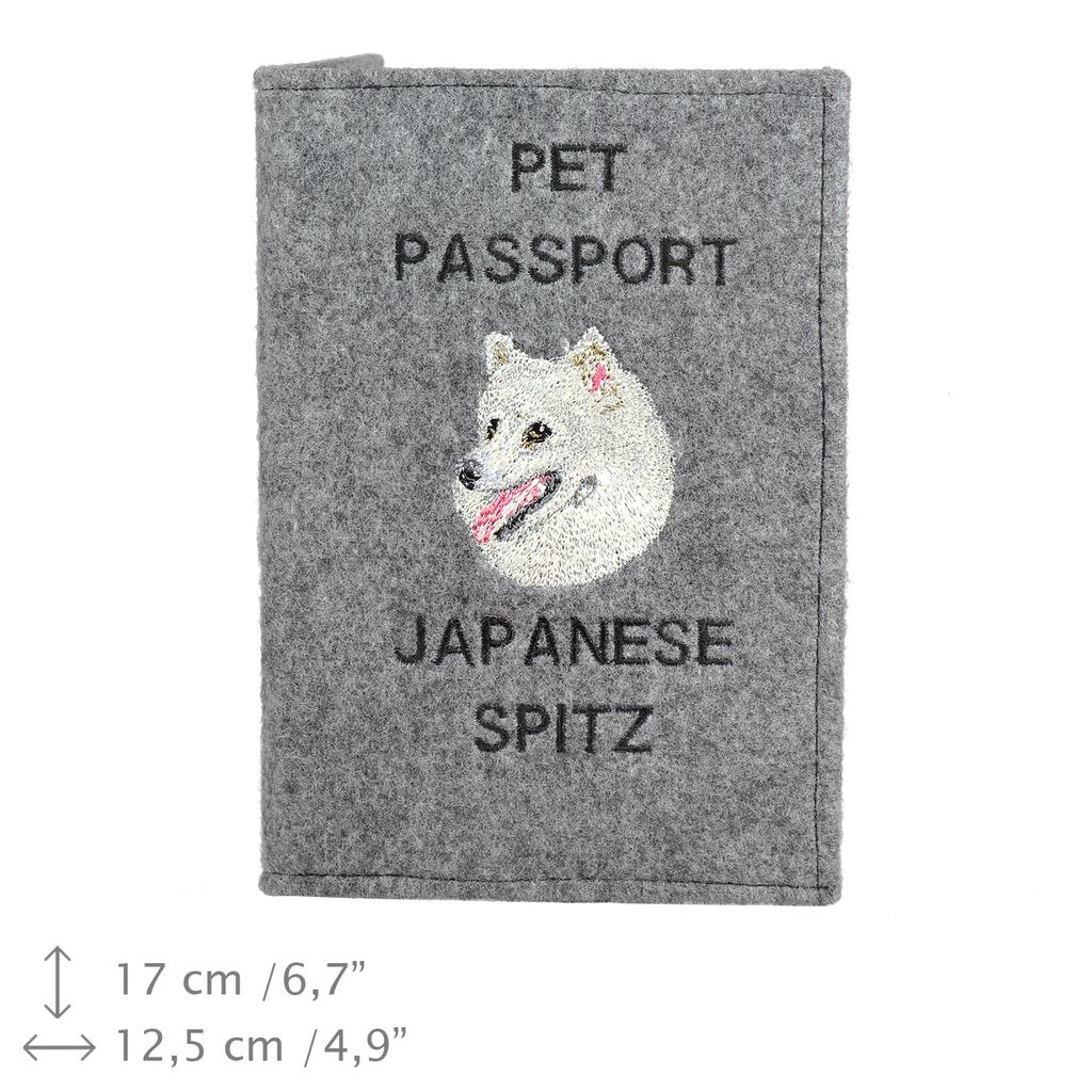 Japanese Spitz, Nihon Supittsu - Dog passport case, document case, gift for the traveller from the Art-Dog brand