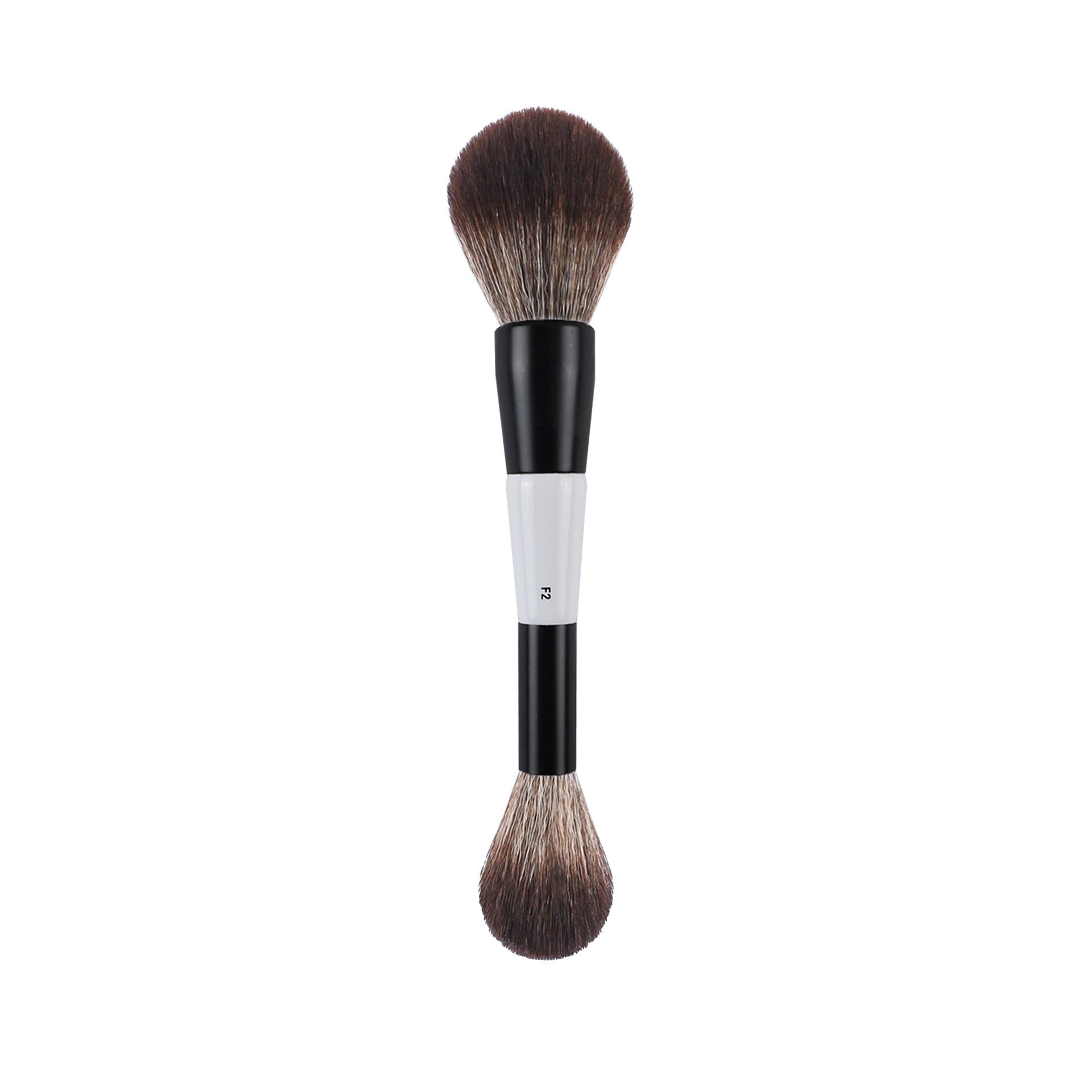 1 st Dubbelzijdig Schuin Foundation Make-up kwasten multifunctioneel Rouge Make-up kwast houten handvat cosmetisch gereedschap Mari F4