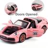 1:32 Taycan Targa 4S Alloy Sports Car Model Toy Diecast Metal Sound Light Pull Back Miniature Vehicles Boy Christmas Gifts