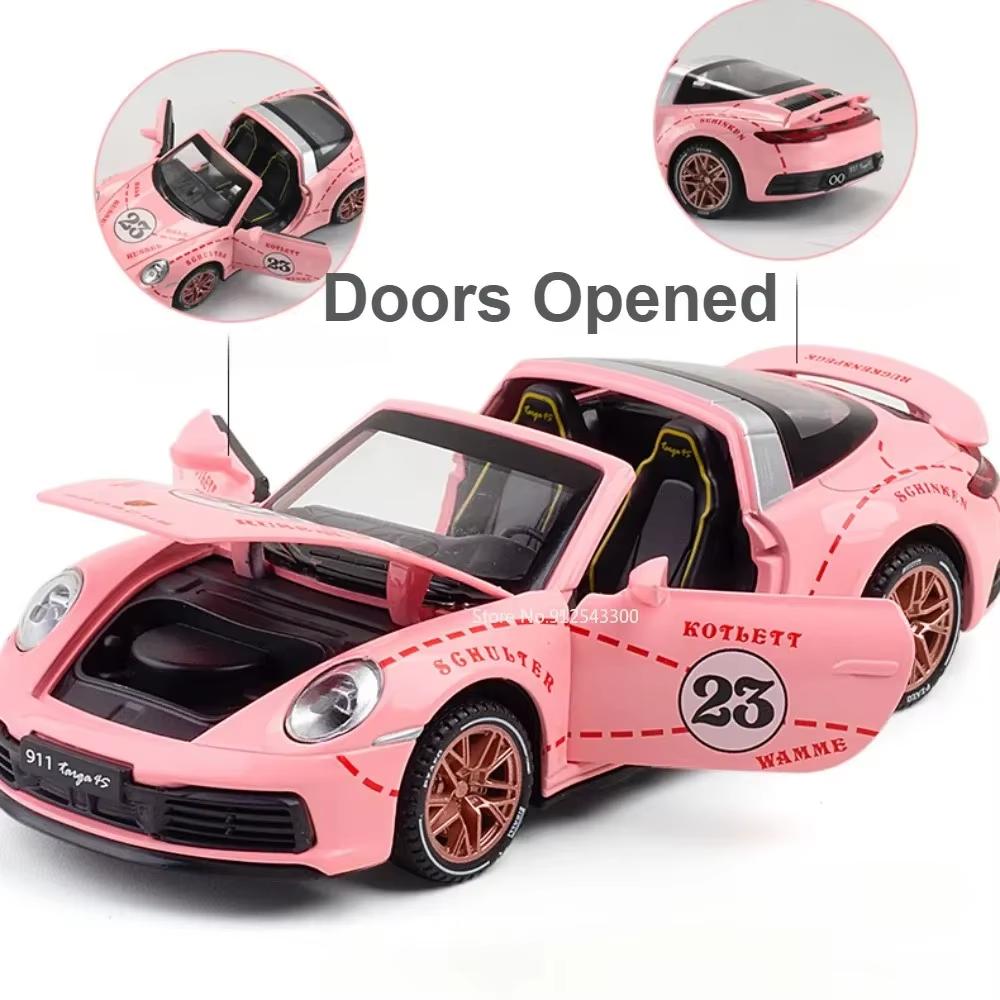 1:32 Taycan Targa 4S Alloy Sports Car Model Toy Diecast Metal Sound Light Pull Back Miniature Vehicles Boy Christmas Gifts