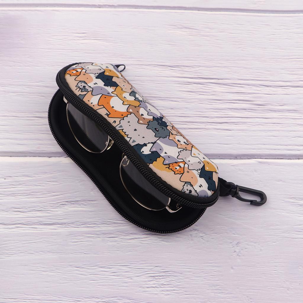 Cute Cat Soft Eyeglasses Case Cute Ultra Light Neoprene Sunglasses Case With Belt Clip,Soft Reading Glasses Case Women Men