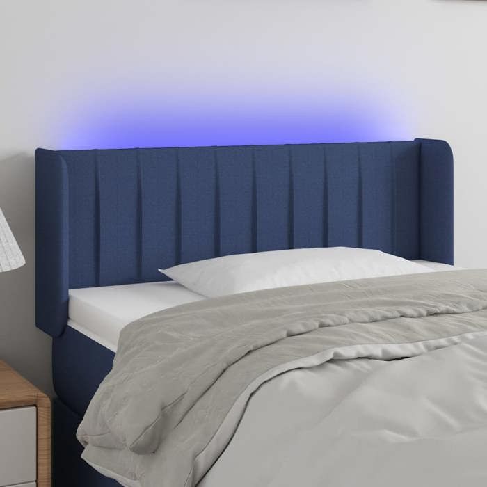 VidaXL Tête de Lit à LED Meuble de Chambre à Coucher Accessoire de Lit Simple Tête de Cadre de Lit Intérieur Bleu 3123470