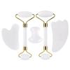White Jade Roller Gua Sha Set Gouache Stone Scraper Back Neck Scratcher Massager Facial Body Anti Wrinkle Beauty Massager