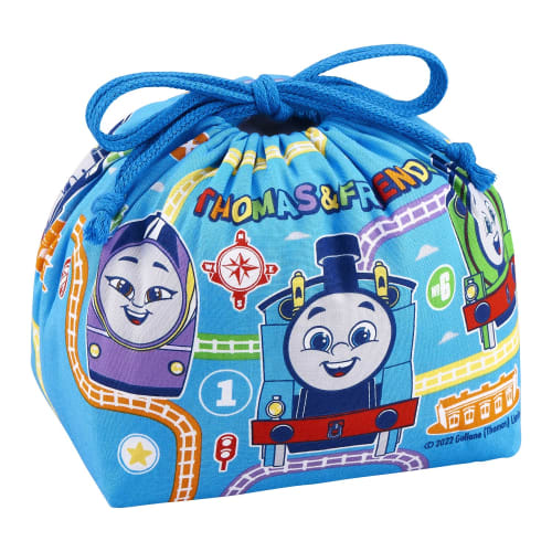 OSK Thomas the Tank Engine Drawstring Lunch Bag, Made in Japan, Stylish, Cute, Simple, Easy to Use, Easy to Access, Unisex, for Kids and Elementary Sc