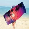 1pc Cartoon Coconut Tree Sunset Beach Towel for Women, Soft Printed Towel for Camping Fitness Yoga Swimming
