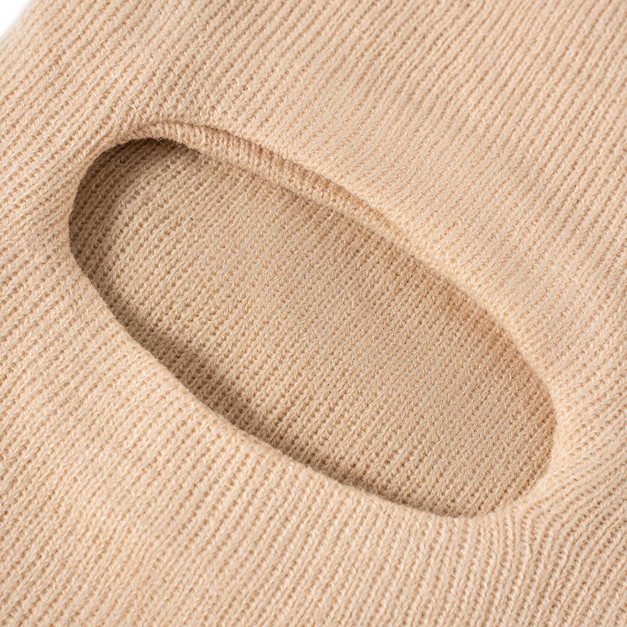 3-12Y Autumn and Winter Double-ball Pullover Cap, Children's Double-ball Ear-protecting One-piece Cap, Solid-color Cute Woolen