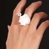 Gothic Flower Embellished Skull Rings Stylish Skull and Blooming Rings Alloy Crafted Adjustable Rings for All Fingers