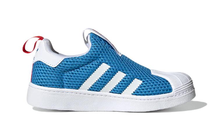 Adidas Originals SUPERSTAR 360 Comfortable Low top Kids' Skateboarding Shoes Blue White Children Aged 3 7 Years Old GY9141